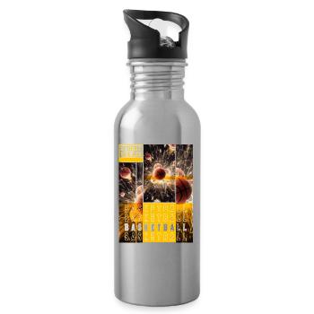 Basketball Basketballer Dunking Sport Vintage - Trinkflasche mit integriertem Trinkhalm - Lightsilver - Rechts