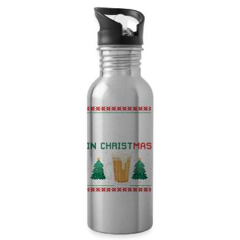 Most Likely To Drink All The Beer In Christmas - Trinkflasche mit integriertem Trinkhalm - Lightsilver - Rechts
