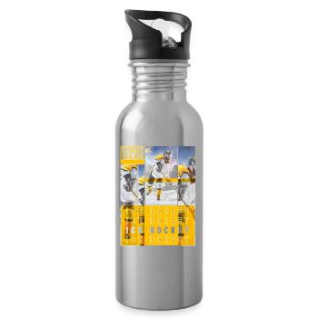 Eishockey Spieler Eishockeyspieler Sport Fan Team - Trinkflasche mit integriertem Trinkhalm - Lightsilver - Rechts