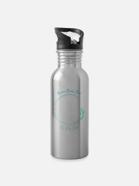 Blue Turtle Karma Beach - Water bottle with straw - silver