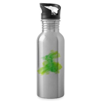 splash bunt farbe muster aufdruck comic style - Trinkflasche mit integriertem Trinkhalm - Lightsilver - Rechts
