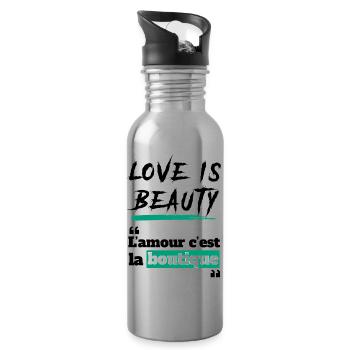 L'amour c'est la boutique - expression cameroun - Gourde avec paille intégrée - argent clair - Droite