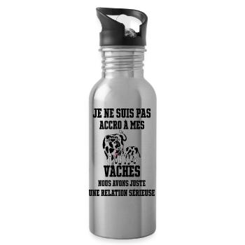 Je ne suis pas accro à mes vaches nous avons juste - Gourde avec paille intégrée - argent clair - Droite