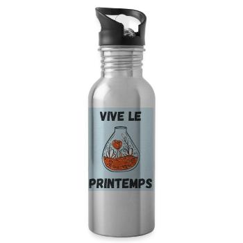 JARDINAGE,RETRAITE,PRINTEMPS,JARDIN,JARDINIER,ETE - Gourde avec paille intégrée - argent clair - Droite