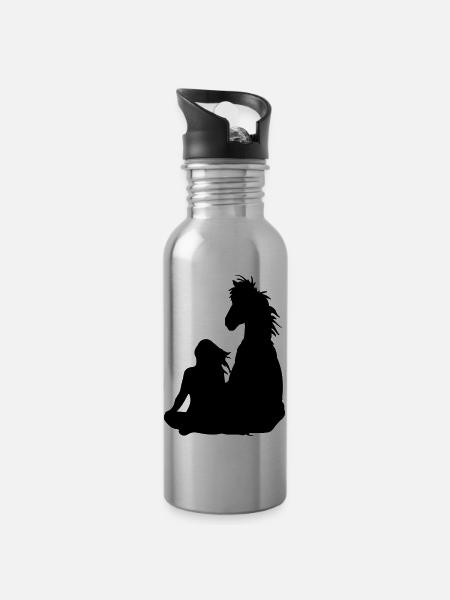 Best Friends - Trinkflasche mit integriertem Trinkhalm - Lightsilver