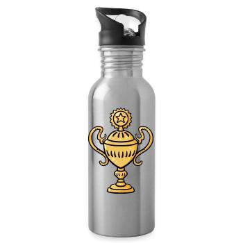 Cup Winner Winner Gift Idea - Gold Trophy - Water bottle with straw - silver - Right