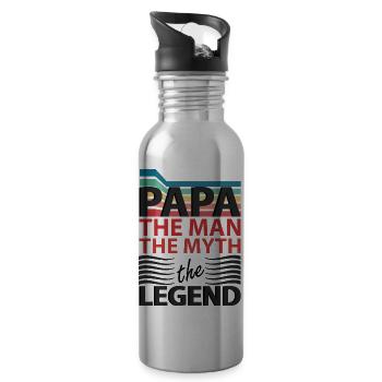 The man, the myth, the legend - Water bottle with straw - silver - Right