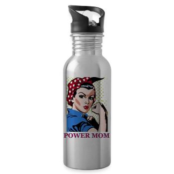Power-Mama - Trinkflasche mit integriertem Trinkhalm - Lightsilver - Rechts