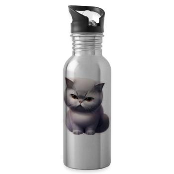 british shorthair - Trinkflasche mit integriertem Trinkhalm - Lightsilver - Rechts