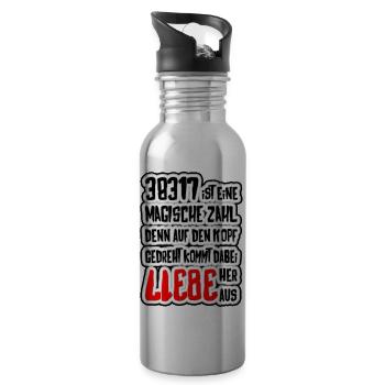 38317 sind die magischen Zahlen der LIEBE - Trinkflasche mit integriertem Trinkhalm - Lightsilver - Rechts