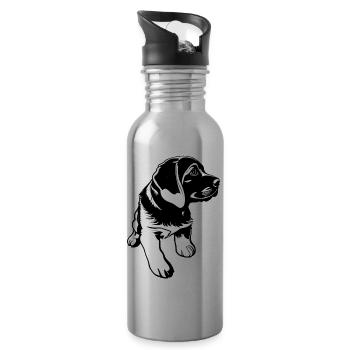 Labrador owner Labrador Retriever puppy - Water bottle with straw - silver - Right