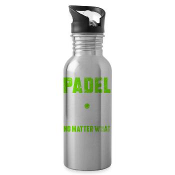 Padel No Matter What - Water bottle with straw - silver - Right