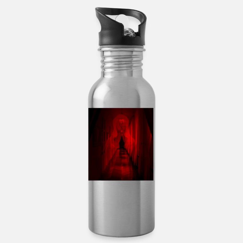 Fantôme rouge - Gourde avec paille intégrée - argent clair