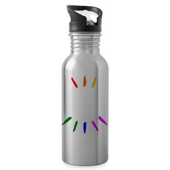 Peace - Water bottle with straw - silver - Right