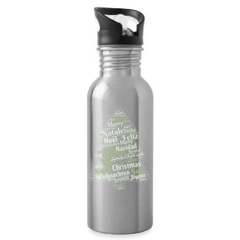 Ugly christmas - Trinkflasche mit integriertem Trinkhalm - Lightsilver - Rechts