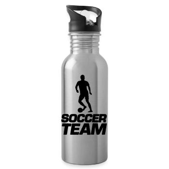 soccer team - Water bottle with straw - silver - Right