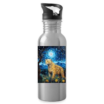 Jaguar Van Gogh Style - Water bottle with straw - silver - Right