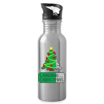Weihnachtsbaum wird geladen - Trinkflasche mit integriertem Trinkhalm - Lightsilver - Rechts