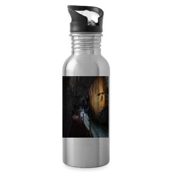 Partnachklamm - Trinkflasche mit integriertem Trinkhalm - Lightsilver - Rechts