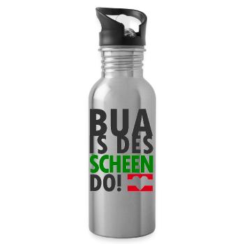 Austrian dialect Dialect Nice - Water bottle with straw - silver - Right