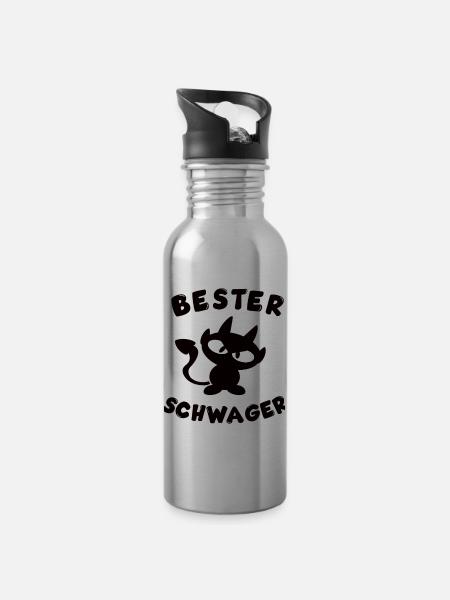 cool meilleur beau-frère design - Gourde avec paille intégrée - argent clair