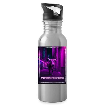 Crypto Bull - Trinkflasche mit integriertem Trinkhalm - Lightsilver - Rechts