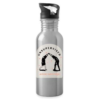 Unsupervised Actions - Trinkflasche mit integriertem Trinkhalm - Lightsilver - Rechts
