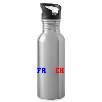 French language Cool Kids Speak French Gift France - Water bottle with straw - silver - Right