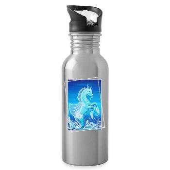 Dragon Water Dragon Fimaro Sonja Ariel von Staden - Water bottle with straw - silver - Right