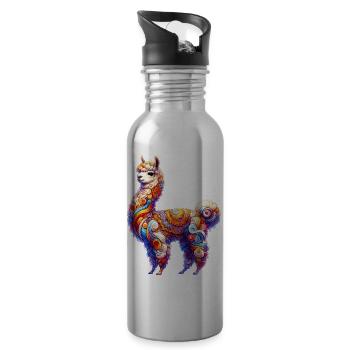 Alpaca - Water bottle with straw - silver - Right