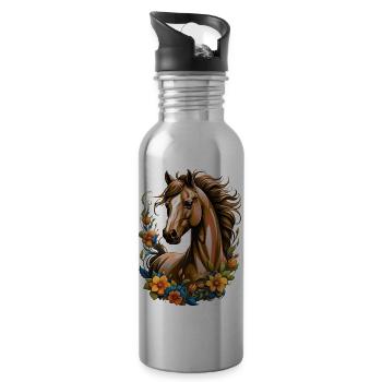 Pony - Trinkflasche mit integriertem Trinkhalm - Lightsilver - Rechts