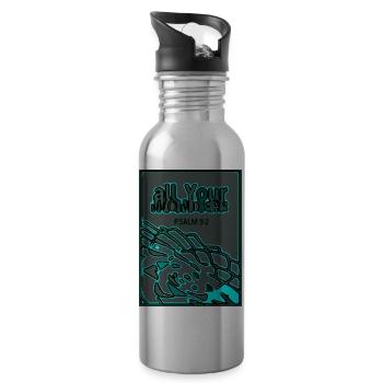 all Your wonders - Araukarie anthrazit - Trinkflasche mit integriertem Trinkhalm - Lightsilver - Rechts