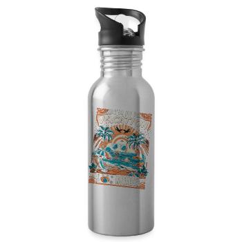 Ich bin im vacation Urlaubsmodus - nicht stören - Trinkflasche mit integriertem Trinkhalm - Lightsilver - Rechts