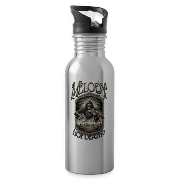 Halloween, Sensenmann, Gevatter Tod - Trinkflasche mit integriertem Trinkhalm - Lightsilver - Rechts