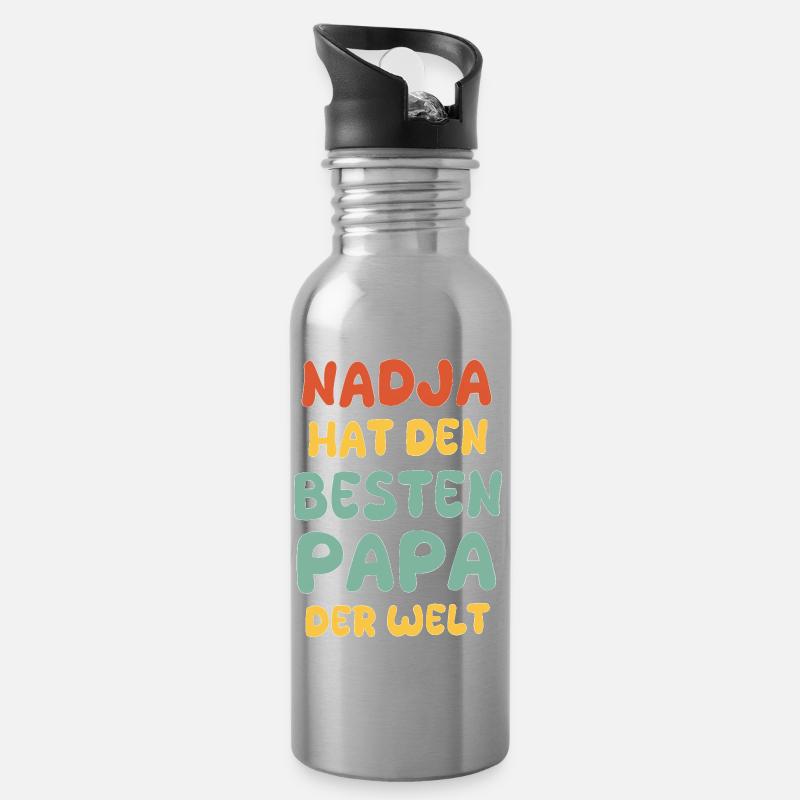 Nadja - Trinkflasche mit integriertem Trinkhalm - Lightsilver