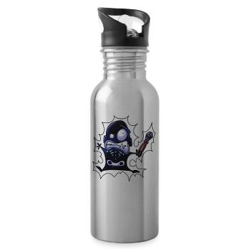 1000 Volt Klau-Klaus - Trinkflasche mit integriertem Trinkhalm - Lightsilver - Rechts