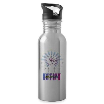 Anti-Patriarchat-Shirtdesign für Feministen - Trinkflasche mit integriertem Trinkhalm - Lightsilver - Rechts