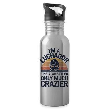 Pure action: Luchador - Water bottle with straw - silver - Right