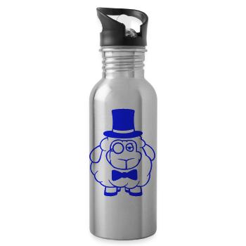 mouton M. Gentleman chapeau haut de forme Monocle lunettes - Gourde avec paille intégrée - argent clair - Droite