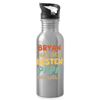 Geschenk für Bryan - Trinkflasche mit integriertem Trinkhalm - Lightsilver - Rechts