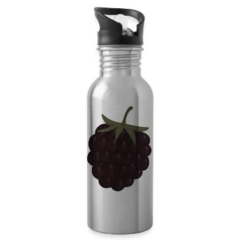blackberry - Water bottle with straw - silver - Right
