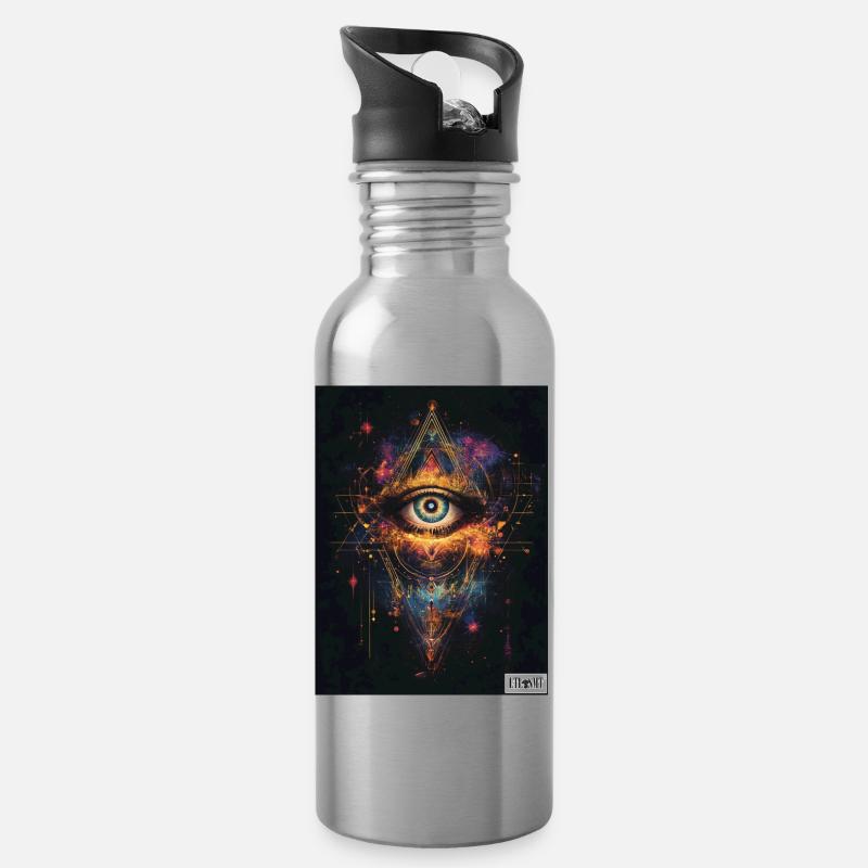 Le troisième œil - Gourde avec paille intégrée - argent clair
