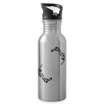 Buchstabe M - Trinkflasche mit integriertem Trinkhalm - Lightsilver - Rechts