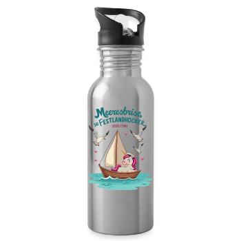 Sail unicorn ahoy ! - Water bottle with straw - silver - Right