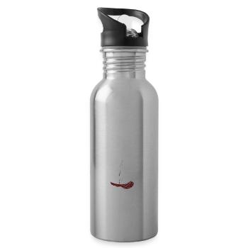 Konservendosenmenschen white - Trinkflasche mit integriertem Trinkhalm - Lightsilver - Rechts
