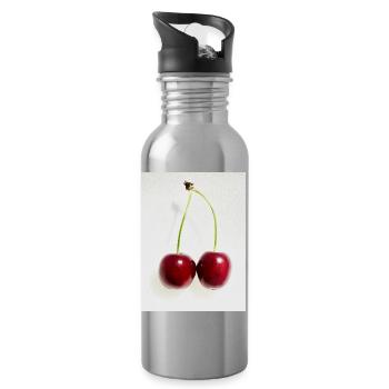 Cerise - Gourde avec paille intégrée - argent clair - Droite