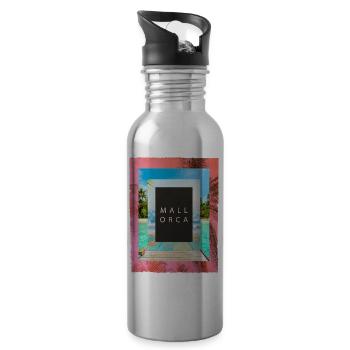 Mallorca Sommer Sonne Strand Meer Palmen Party - Trinkflasche mit integriertem Trinkhalm - Lightsilver - Rechts
