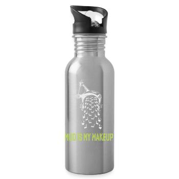 Mud is my Makeup - Water bottle with straw - silver - Right