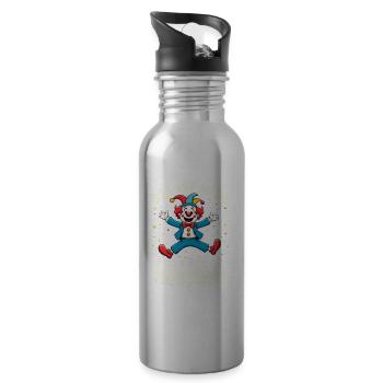 Carnival Costume Politician Carnival Carnival - Water bottle with straw - silver - Right