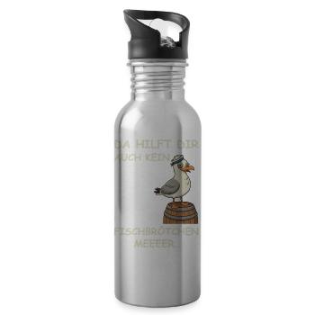 Drunk Hamburg Fish Market - Water bottle with straw - silver - Right